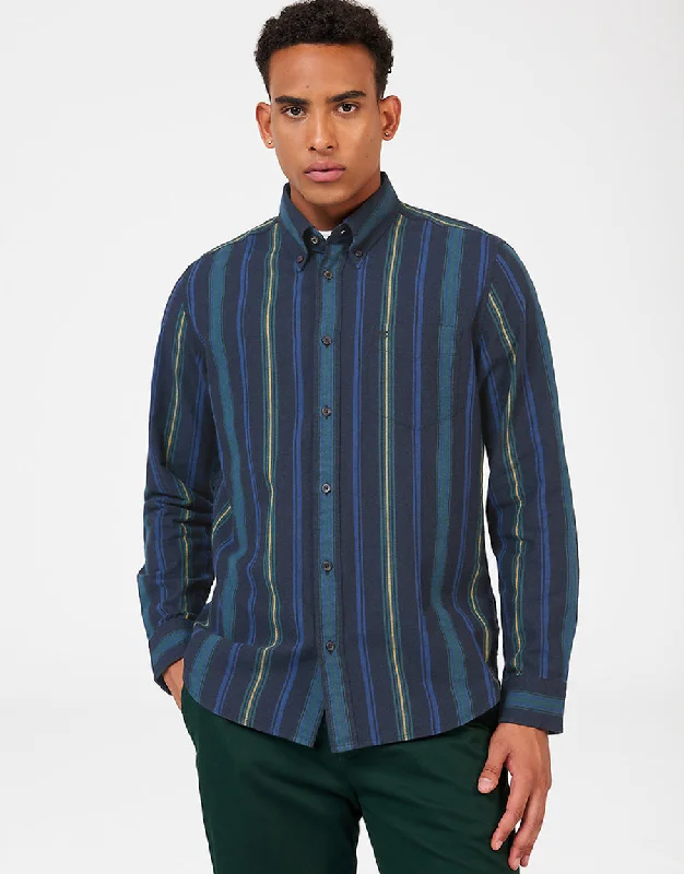 Ben Sherman Green Recycled Oxford Stripe Shirt