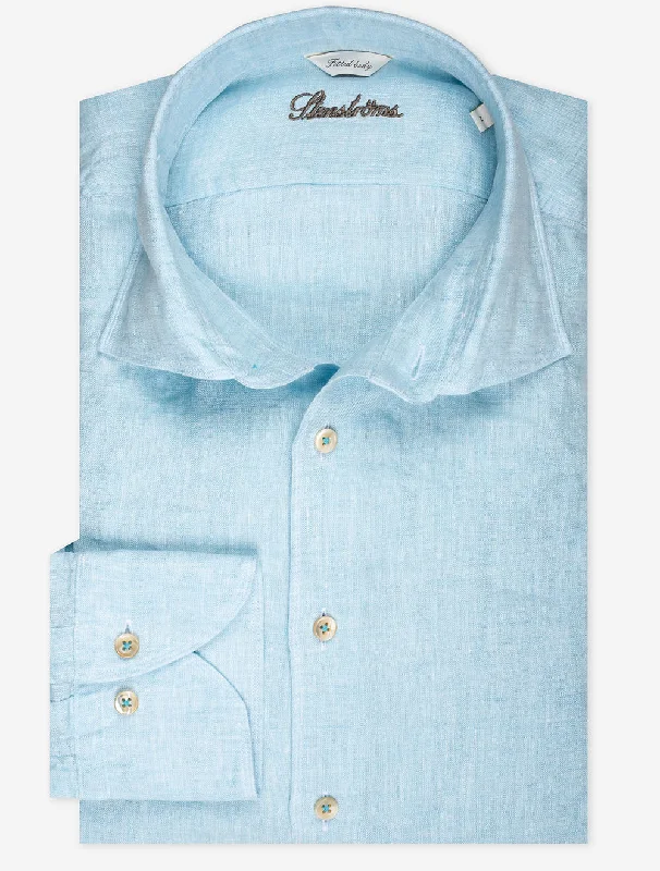 Denim Linen Fitted Body Shirt