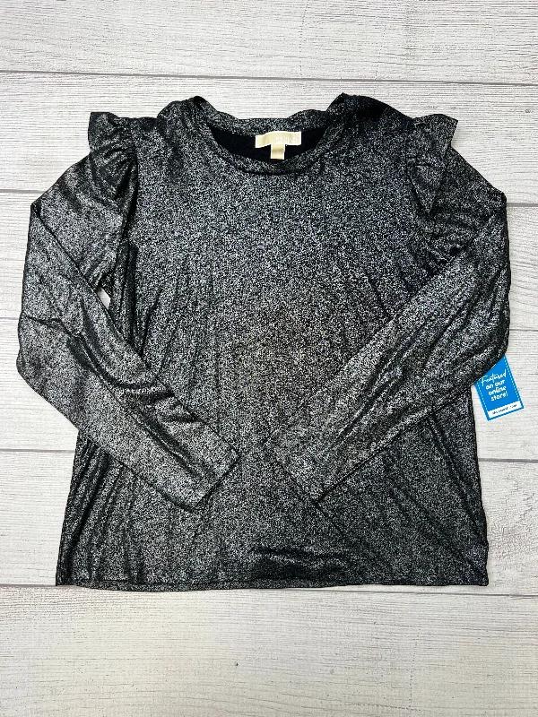 Black Top Long Sleeve Designer Michael Kors, Size L