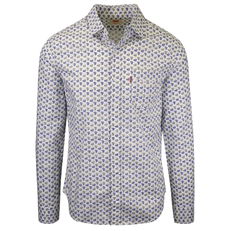 Levi's Men's Slim Fit Geometric Triangle L/S Shirt (S02)