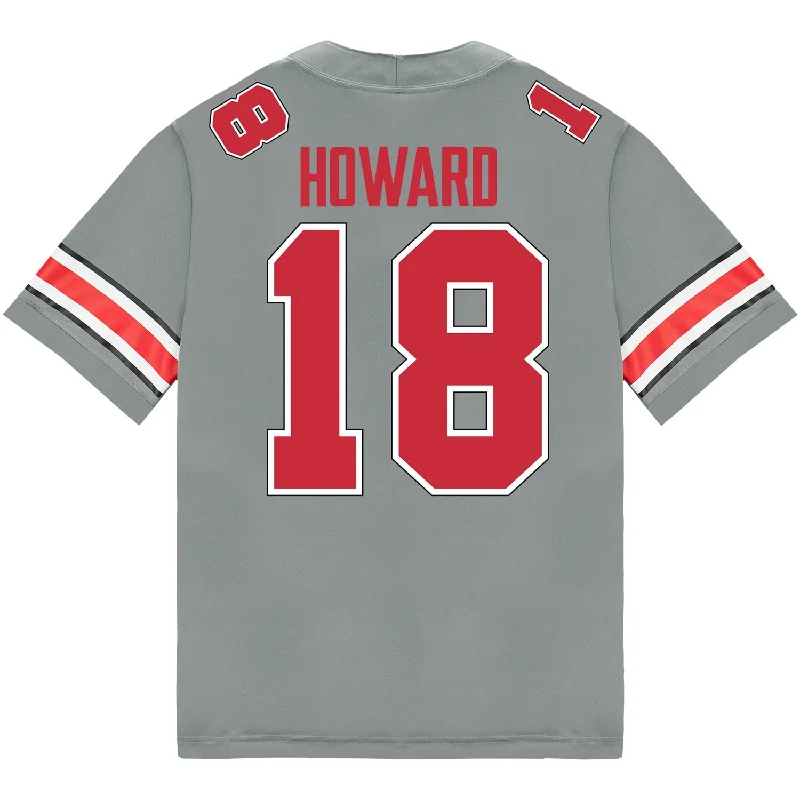 Ohio State Buckeyes Nike #18 Will Howard Student Athlete Gray Football Jersey