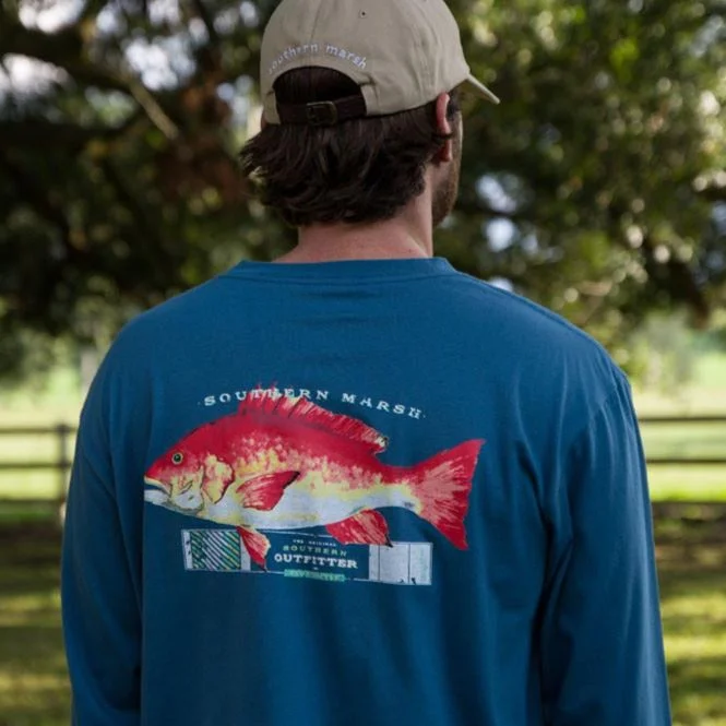 Outfitter Collection Tee - Snapper - Long Sleeve