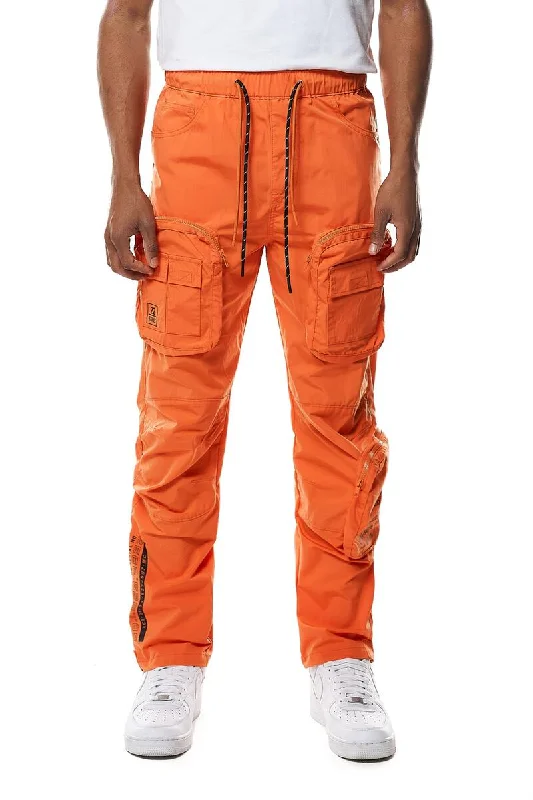 PRINTED NYLON UTLITY PANT (ORANGE)