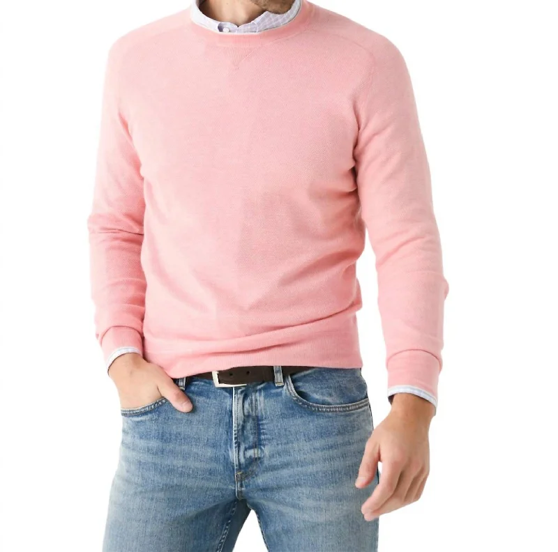 Voyager Saddle Shoulder Sweater In Peach Bloom